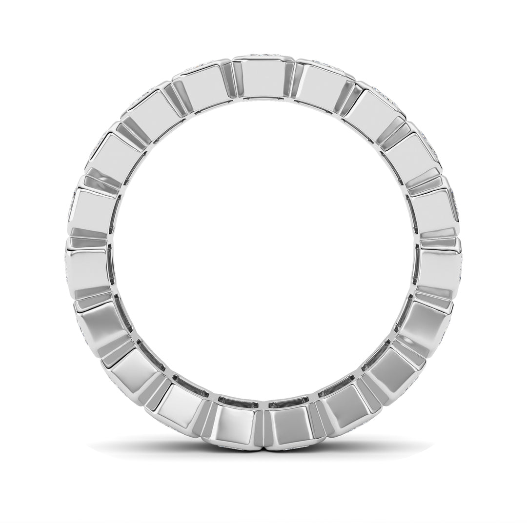 2.2Cttw Emerald Shaped Lab Grown Diamond (F/VS) Eternity Band Ring in 14K Gold - Size 6
