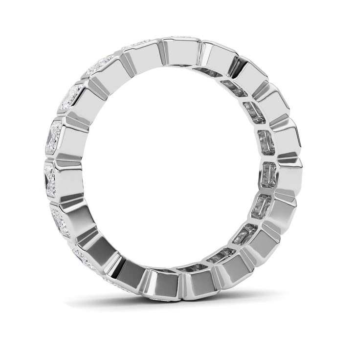 2.2Cttw Emerald Shaped Lab Grown Diamond (F/VS) Eternity Band Ring in 14K Gold - Size 6
