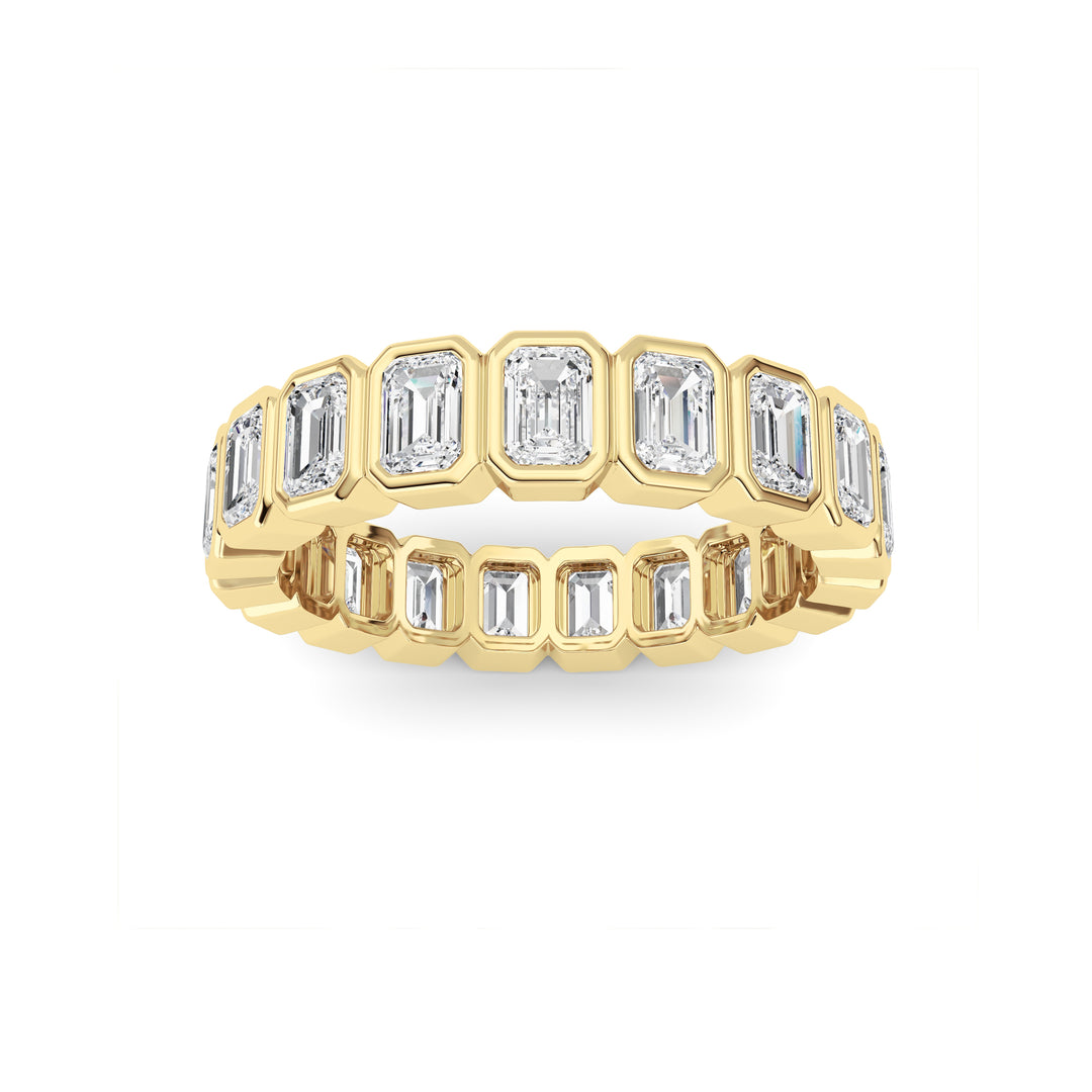 2.2Cttw Emerald Shaped Lab Grown Diamond (F/VS) Eternity Band Ring in 14K Gold - Size 6