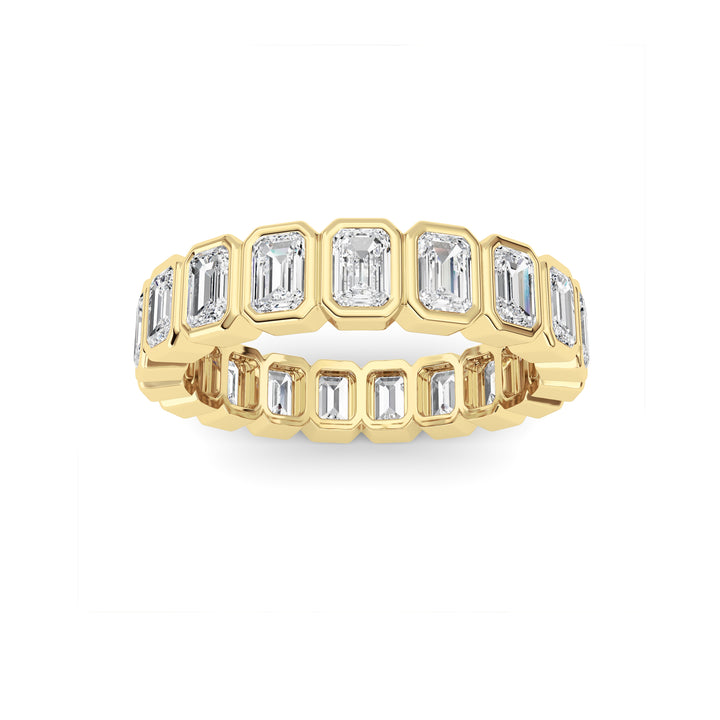 2.2Cttw Emerald Shaped Lab Grown Diamond (F/VS) Eternity Band Ring in 14K Gold - Size 6