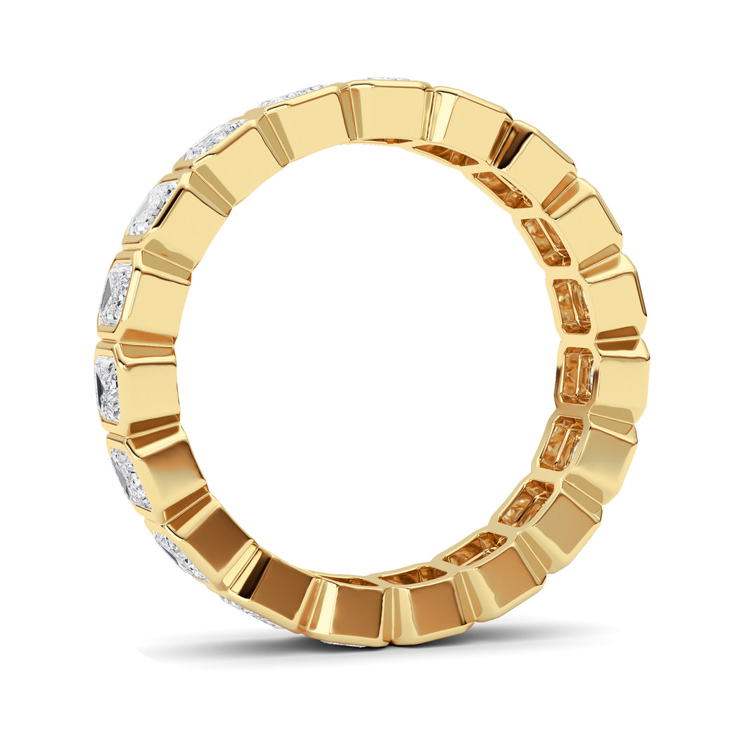 2.2Cttw Emerald Shaped Lab Grown Diamond (F/VS) Eternity Band Ring in 14K Gold - Size 6