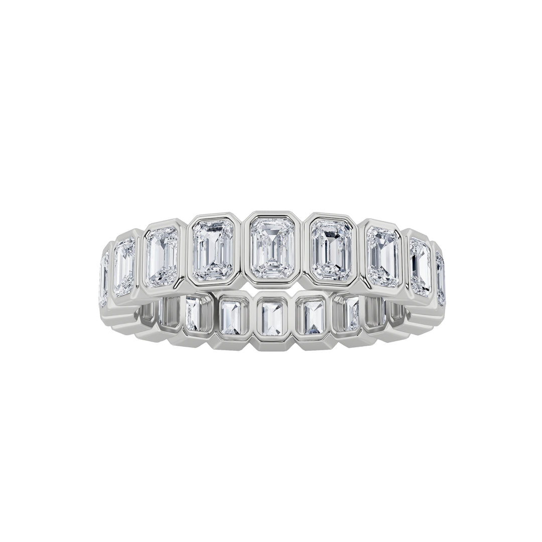 2.5Cttw Emerald Shaped Lab Grown Diamond (F/VS) Eternity Band Ring in 14K Gold - Size 8