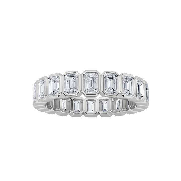 2.5Cttw Emerald Shaped Lab Grown Diamond (F/VS) Eternity Band Ring in 14K Gold - Size 8