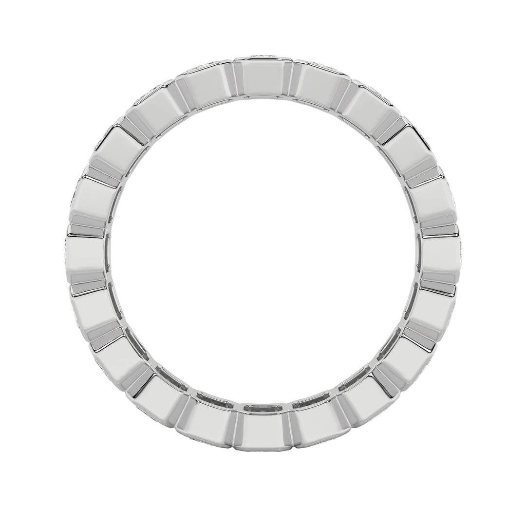 2.5Cttw Emerald Shaped Lab Grown Diamond (F/VS) Eternity Band Ring in 14K Gold - Size 8