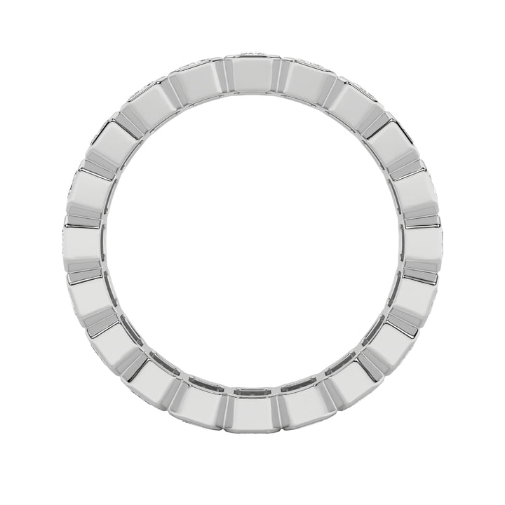 2.5Cttw Emerald Shaped Lab Grown Diamond (F/VS) Eternity Band Ring in 14K Gold - Size 8