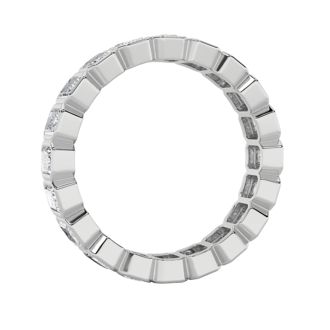 2.5Cttw Emerald Shaped Lab Grown Diamond (F/VS) Eternity Band Ring in 14K Gold - Size 8
