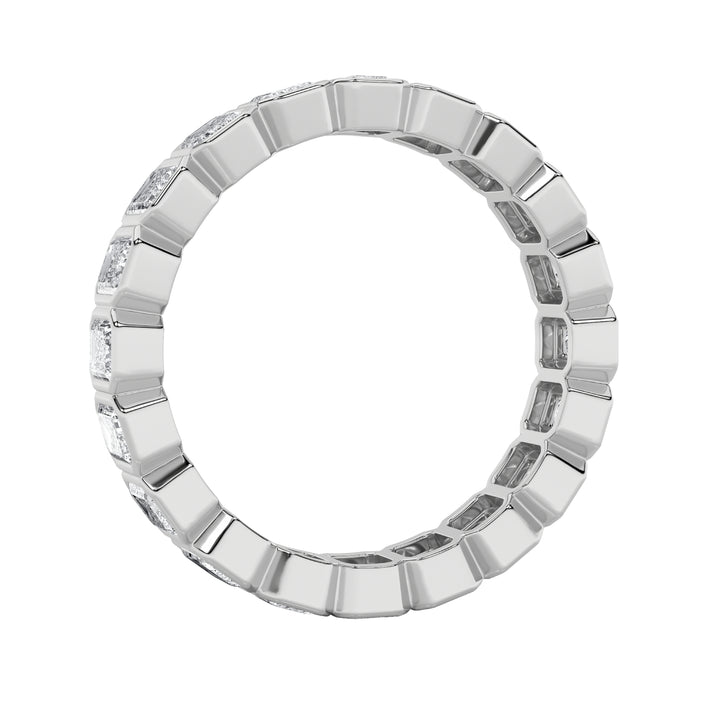 2.5Cttw Emerald Shaped Lab Grown Diamond (F/VS) Eternity Band Ring in 14K Gold - Size 8