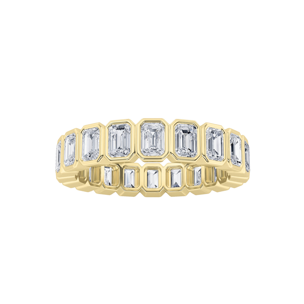 2.5Cttw Emerald Shaped Lab Grown Diamond (F/VS) Eternity Band Ring in 14K Gold - Size 8