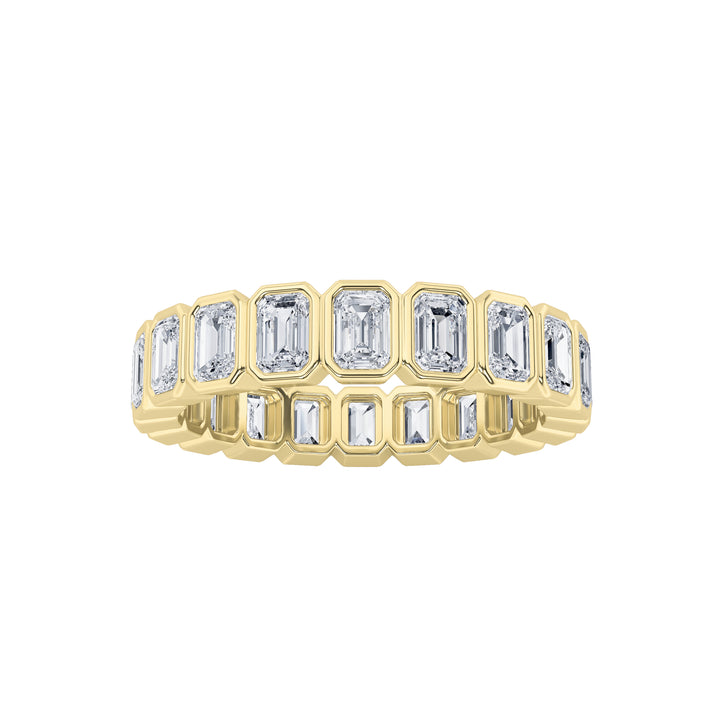 2.5Cttw Emerald Shaped Lab Grown Diamond (F/VS) Eternity Band Ring in 14K Gold - Size 8