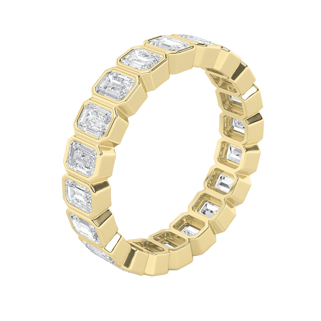 2.5Cttw Emerald Shaped Lab Grown Diamond (F/VS) Eternity Band Ring in 14K Gold - Size 8