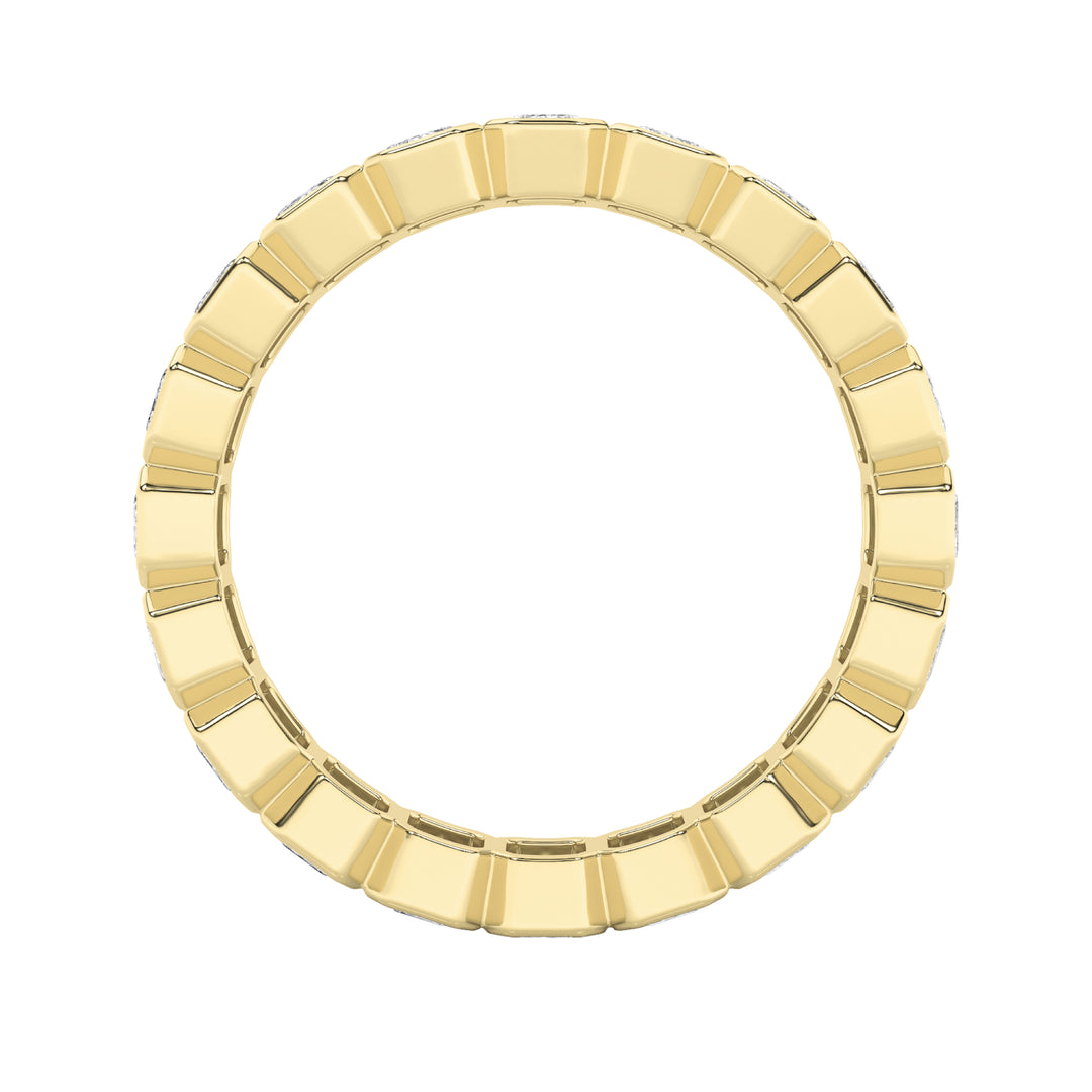 2.5Cttw Emerald Shaped Lab Grown Diamond (F/VS) Eternity Band Ring in 14K Gold - Size 8