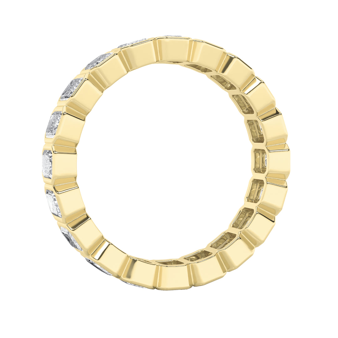 2.5Cttw Emerald Shaped Lab Grown Diamond (F/VS) Eternity Band Ring in 14K Gold - Size 8