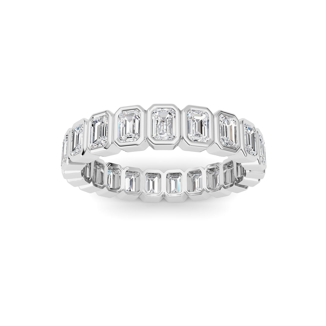 2.6Cttw Emerald Shaped Lab Grown Diamond (F/VS) Eternity Band Ring in 14K Gold - Size 9