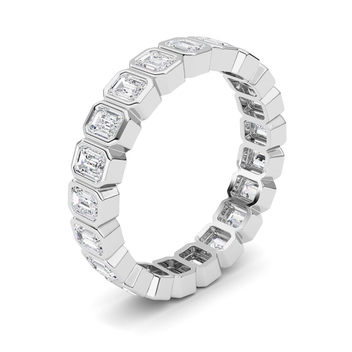2.6Cttw Emerald Shaped Lab Grown Diamond (F/VS) Eternity Band Ring in 14K Gold - Size 9
