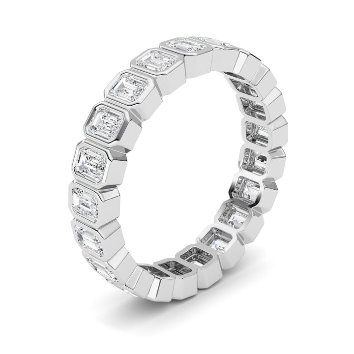 2.6Cttw Emerald Shaped Lab Grown Diamond (F/VS) Eternity Band Ring in 14K Gold - Size 9