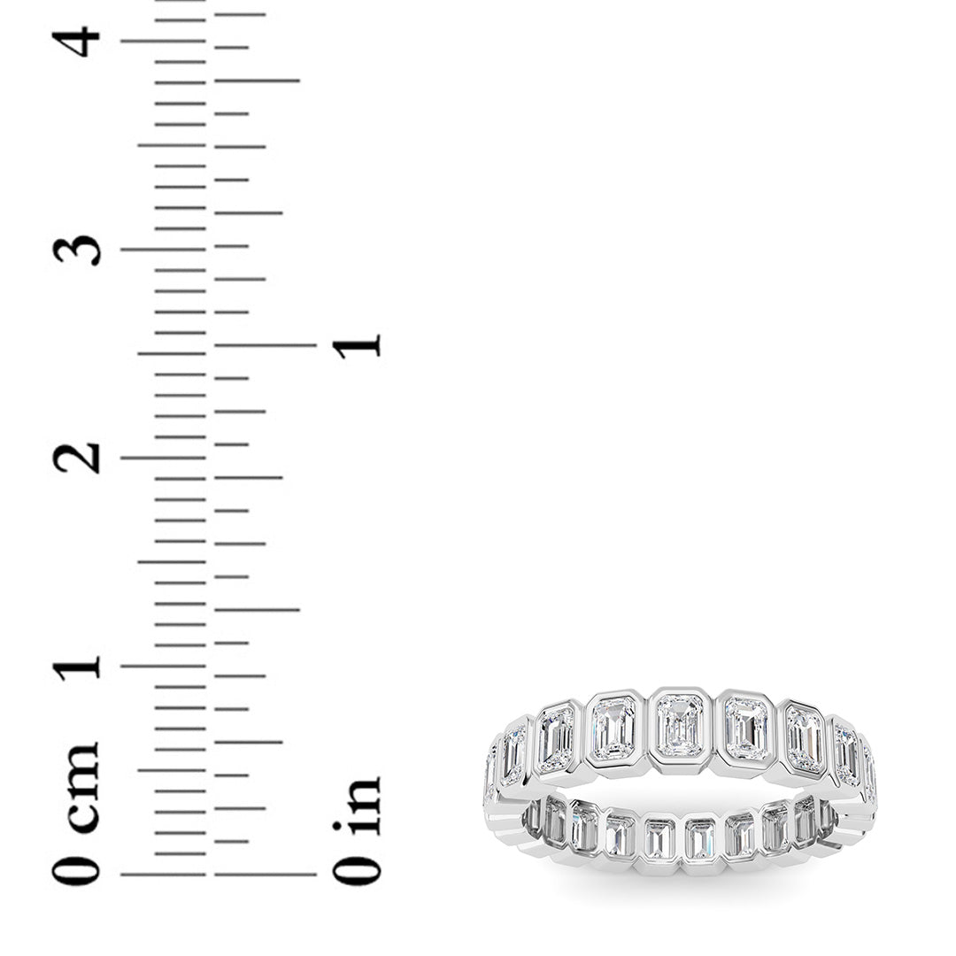 2.6Cttw Emerald Shaped Lab Grown Diamond (F/VS) Eternity Band Ring in 14K Gold - Size 9