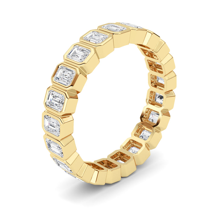 2.6Cttw Emerald Shaped Lab Grown Diamond (F/VS) Eternity Band Ring in 14K Gold - Size 9