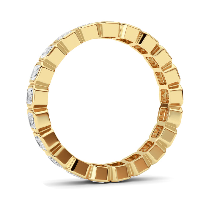 2.6Cttw Emerald Shaped Lab Grown Diamond (F/VS) Eternity Band Ring in 14K Gold - Size 9