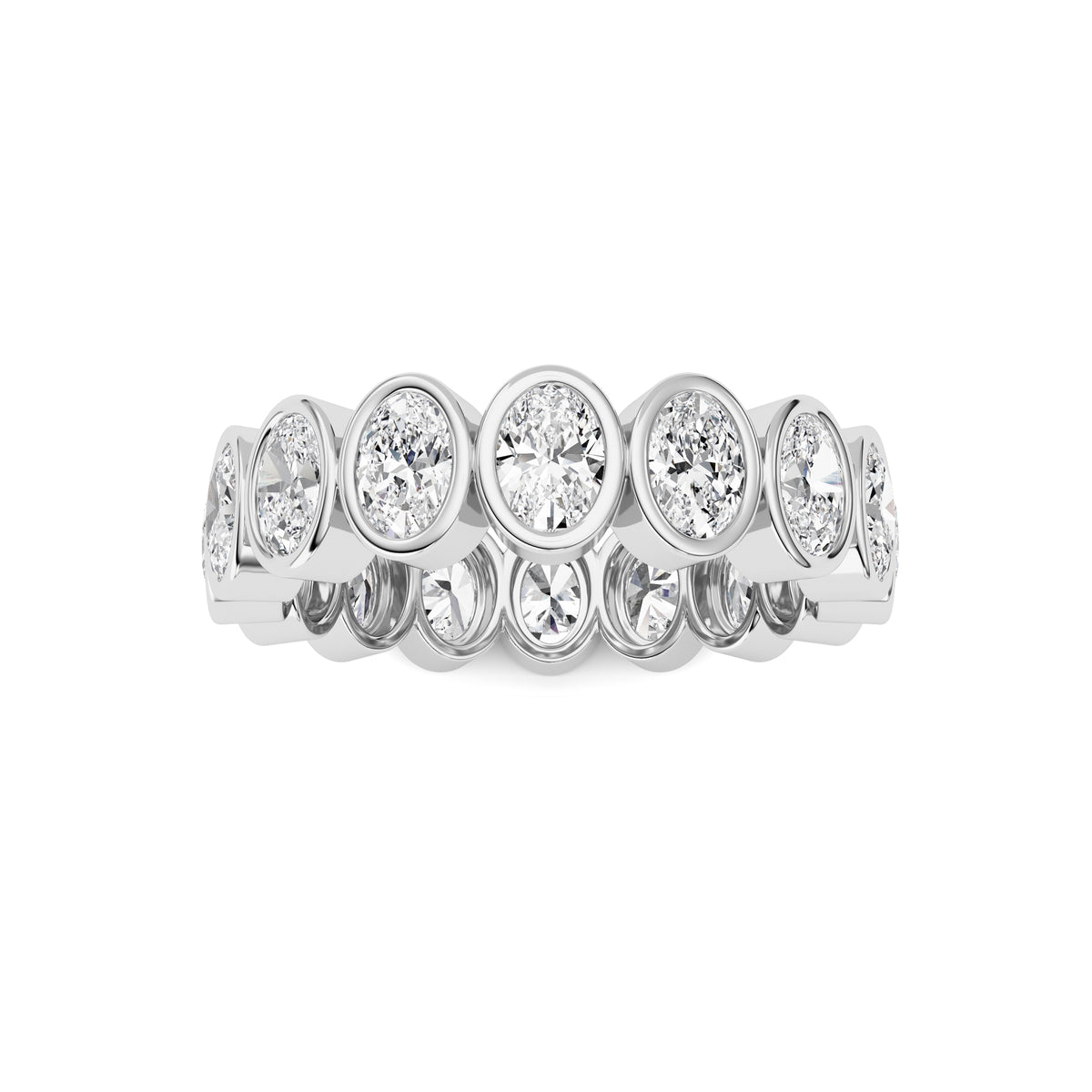 2Cttw Oval Shaped Lab Grown Diamond (F/VS) Eternity Band Ring in 14K Gold - Size 5