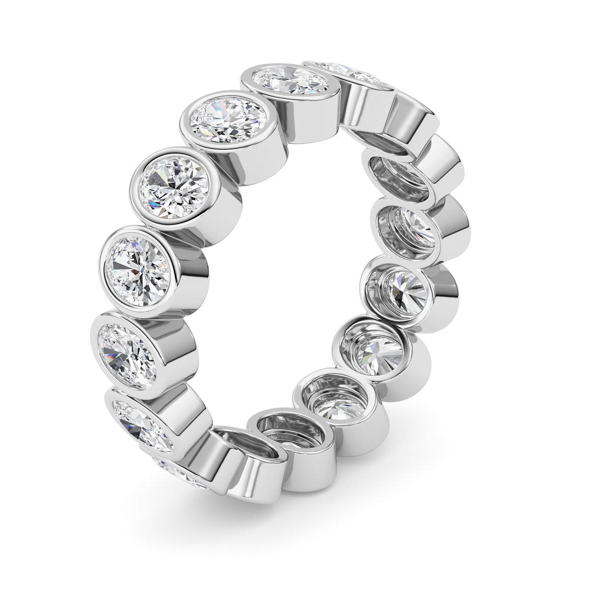 2Cttw Oval Shaped Lab Grown Diamond (F/VS) Eternity Band Ring in 14K Gold - Size 5