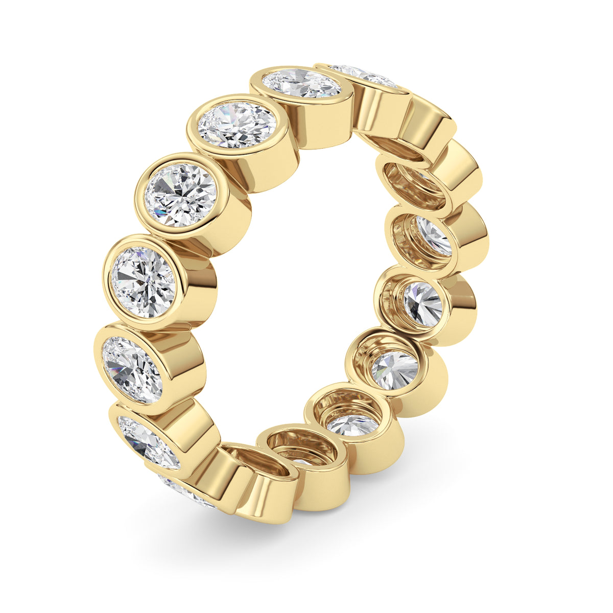 2Cttw Oval Shaped Lab Grown Diamond (F/VS) Eternity Band Ring in 14K Gold - Size 5