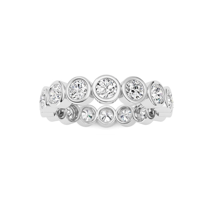 2Cttw Round Shaped Lab Grown Diamond (F/VS) Eternity Band Ring in 14K Gold - Size 7