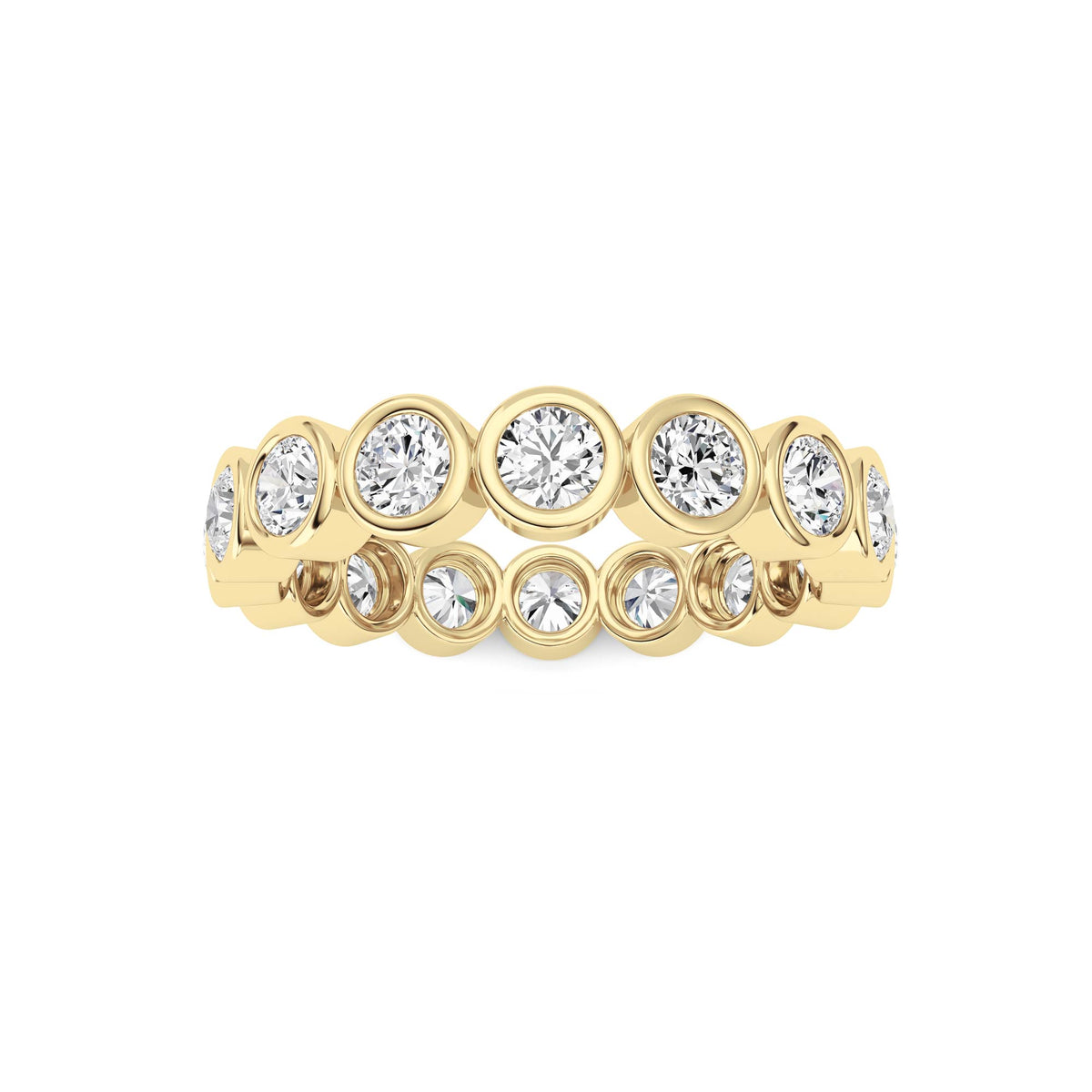 2Cttw Round Shaped Lab Grown Diamond (F/VS) Eternity Band Ring in 14K Gold - Size 7