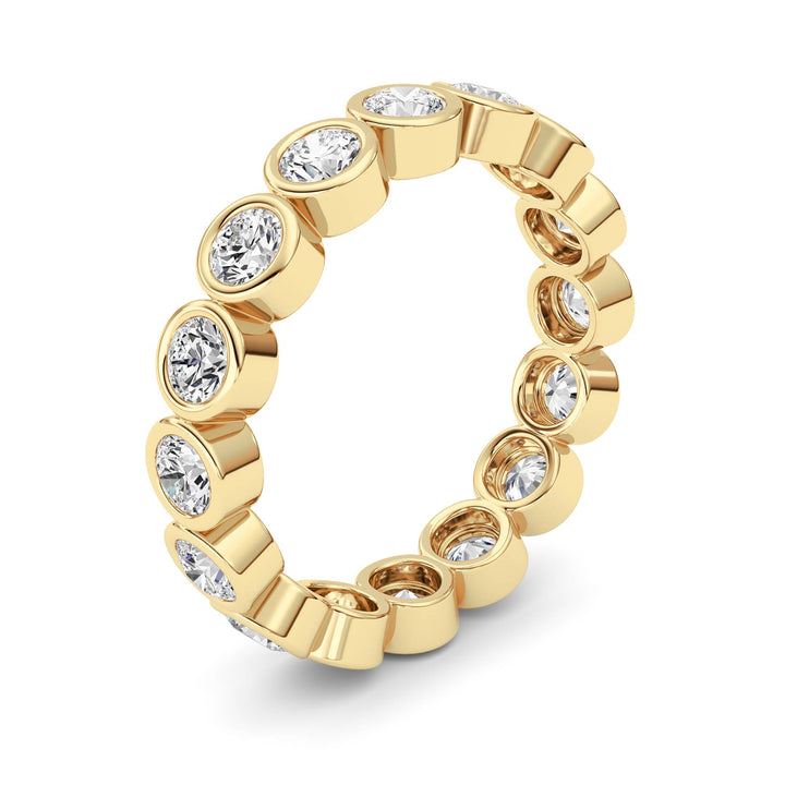 2Cttw Round Shaped Lab Grown Diamond (F/VS) Eternity Band Ring in 14K Gold - Size 7