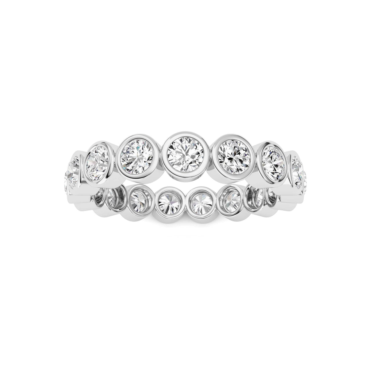 2.2Cttw Round Shaped Lab Grown Diamond (F/VS) Eternity Band Ring in 14K Gold - Size 8