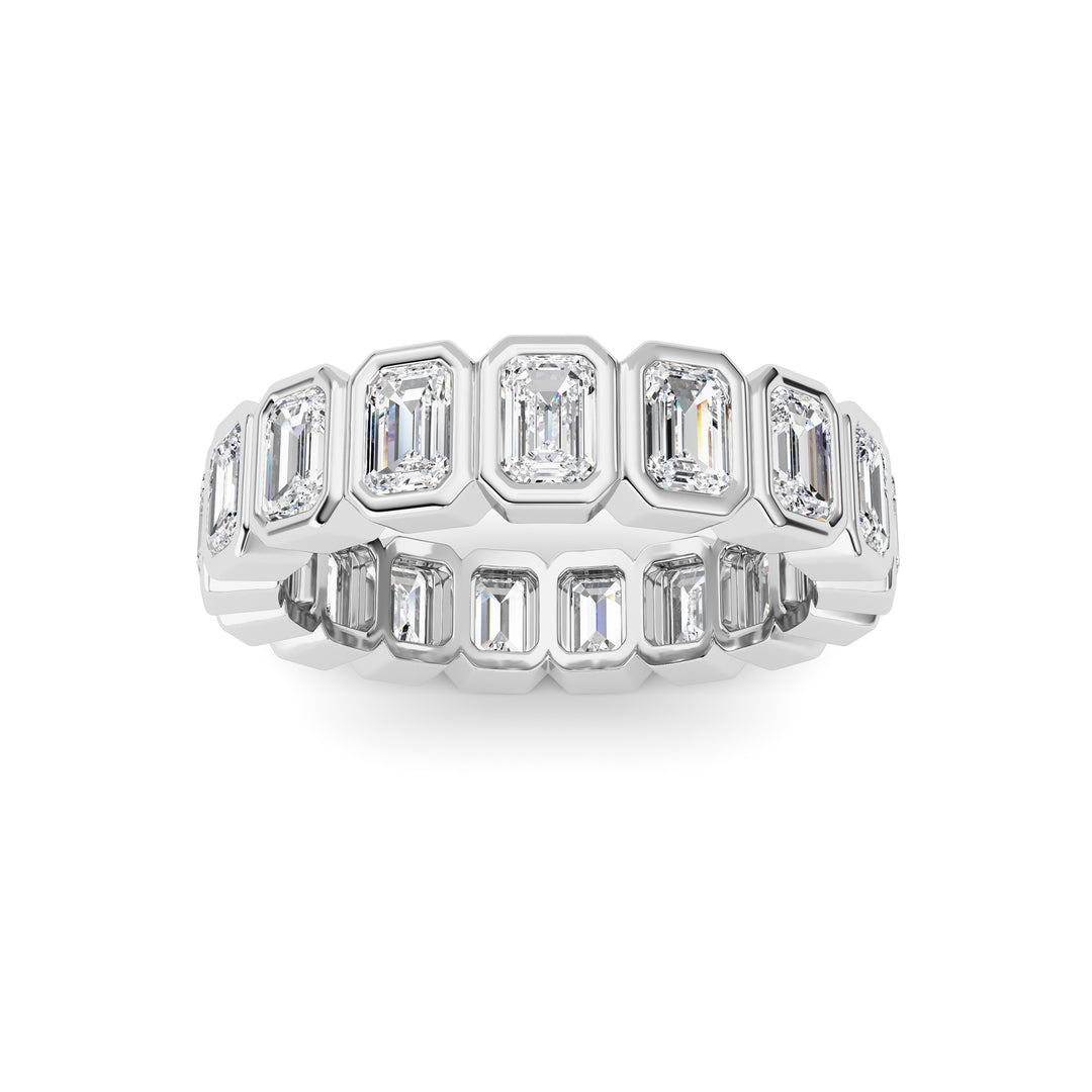 2.5Cttw Emerald Shaped Lab Grown Diamond (F/VS) Eternity Band Ring in 14K Gold - Size 5