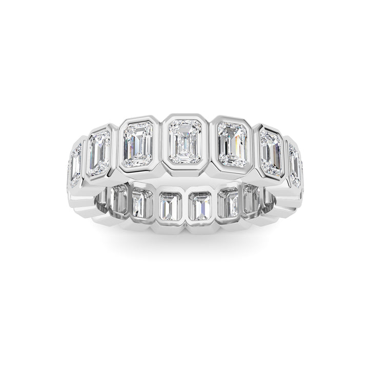 2.5Cttw Emerald Shaped Lab Grown Diamond (F/VS) Eternity Band Ring in 14K Gold - Size 5