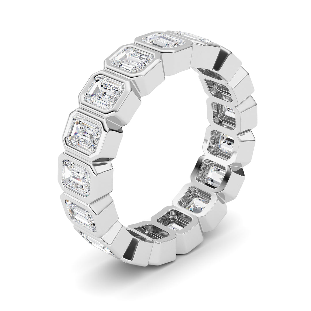 2.5Cttw Emerald Shaped Lab Grown Diamond (F/VS) Eternity Band Ring in 14K Gold - Size 5