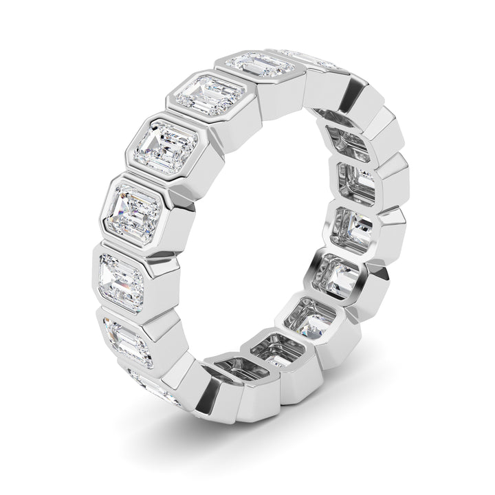 2.5Cttw Emerald Shaped Lab Grown Diamond (F/VS) Eternity Band Ring in 14K Gold - Size 5