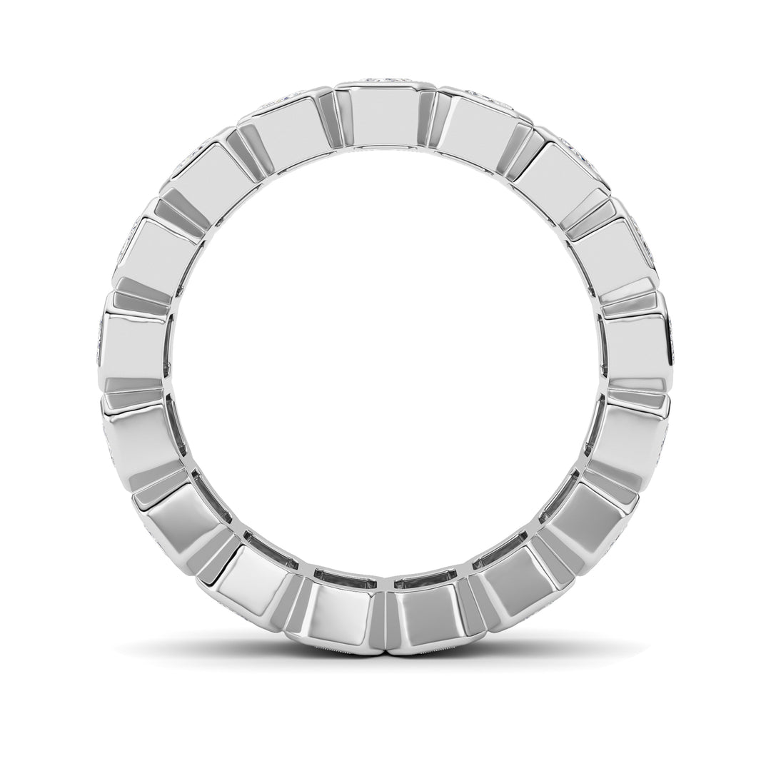2.5Cttw Emerald Shaped Lab Grown Diamond (F/VS) Eternity Band Ring in 14K Gold - Size 5