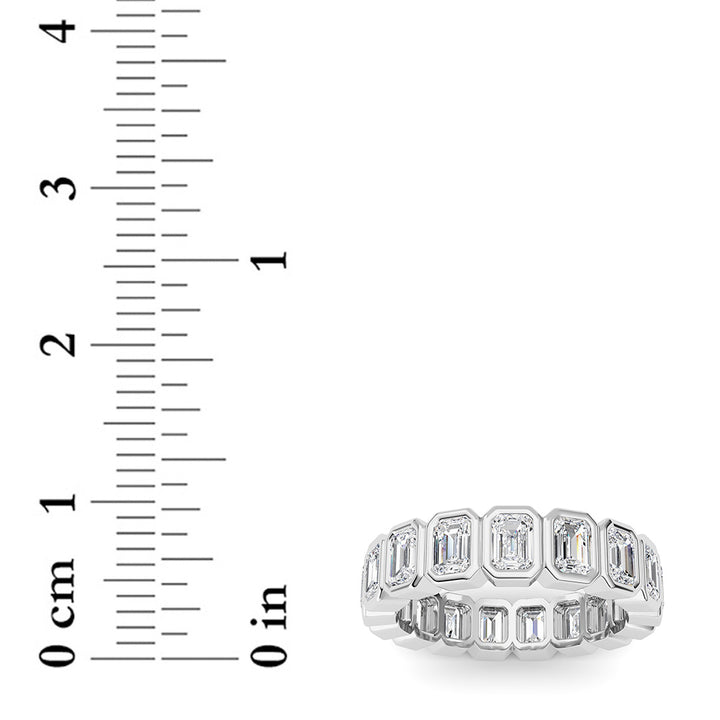 2.5Cttw Emerald Shaped Lab Grown Diamond (F/VS) Eternity Band Ring in 14K Gold - Size 5