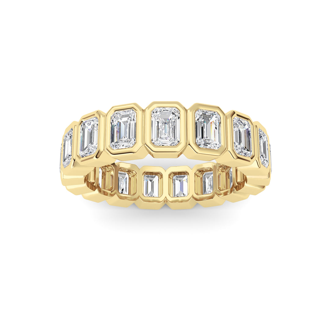 2.5Cttw Emerald Shaped Lab Grown Diamond (F/VS) Eternity Band Ring in 14K Gold - Size 5