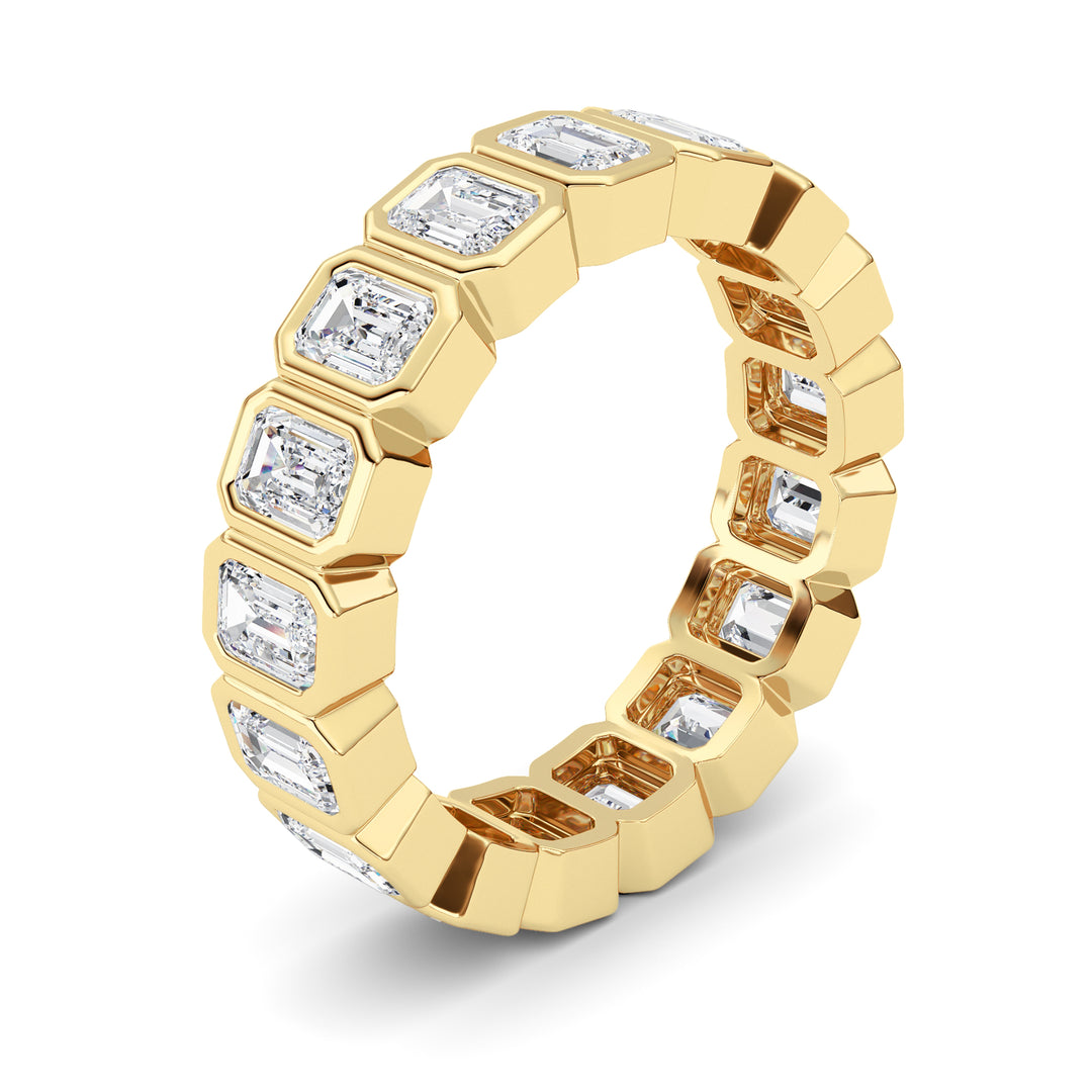 2.5Cttw Emerald Shaped Lab Grown Diamond (F/VS) Eternity Band Ring in 14K Gold - Size 5
