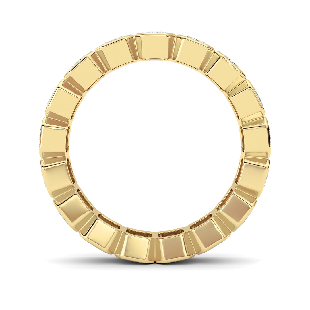 2.5Cttw Emerald Shaped Lab Grown Diamond (F/VS) Eternity Band Ring in 14K Gold - Size 5