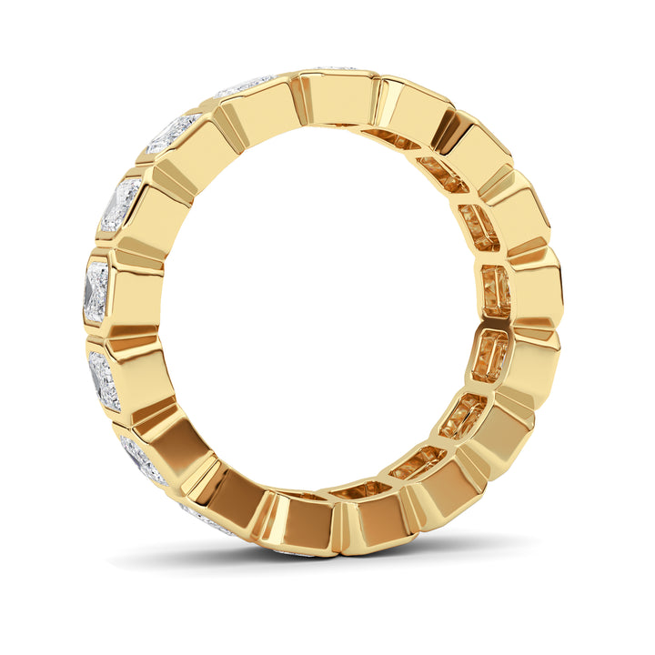 2.5Cttw Emerald Shaped Lab Grown Diamond (F/VS) Eternity Band Ring in 14K Gold - Size 5