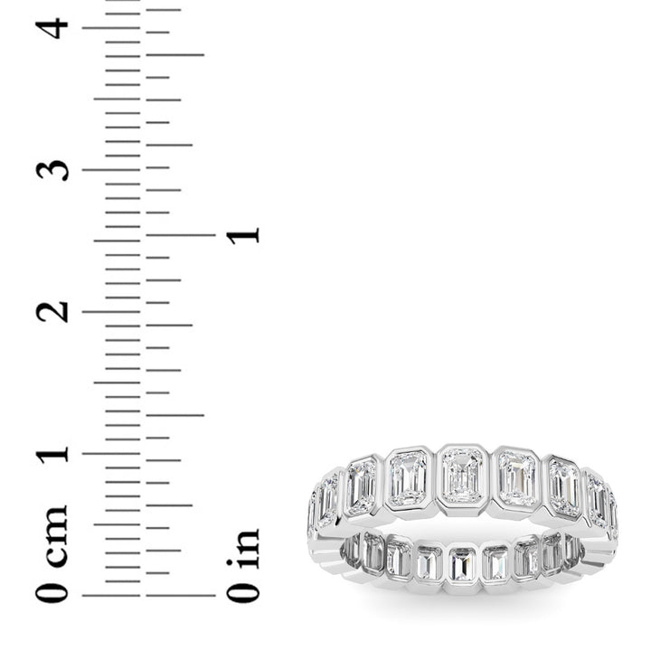 3.00Cttw Emerald Shaped Lab Grown Diamond (F/VS) Eternity Band Ring in 14K Gold - Size 8