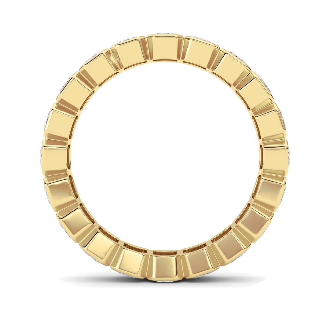 3.00Cttw Emerald Shaped Lab Grown Diamond (F/VS) Eternity Band Ring in 14K Gold - Size 8