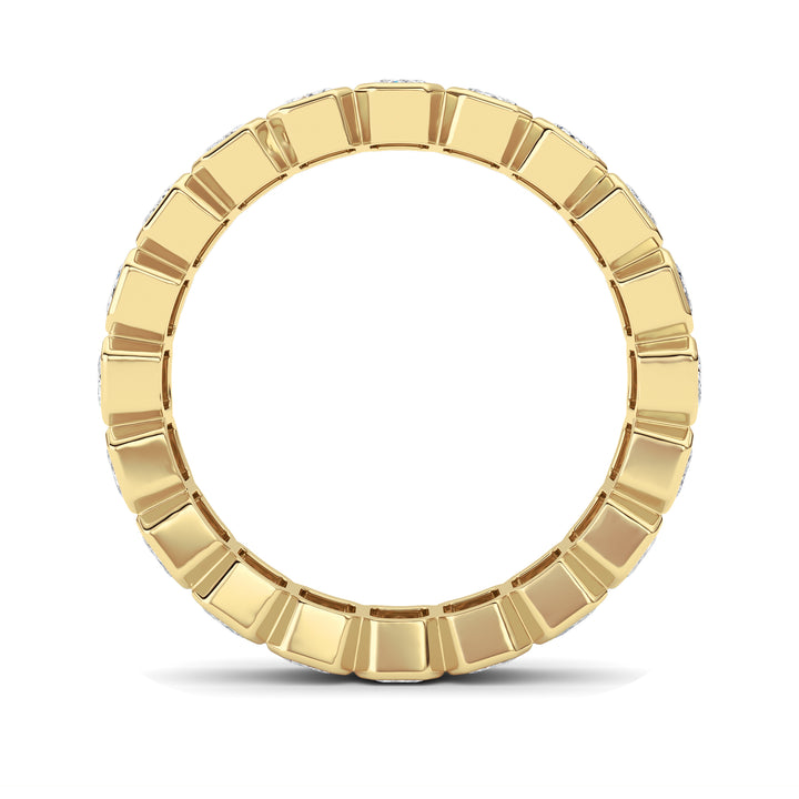 3.00Cttw Emerald Shaped Lab Grown Diamond (F/VS) Eternity Band Ring in 14K Gold - Size 8