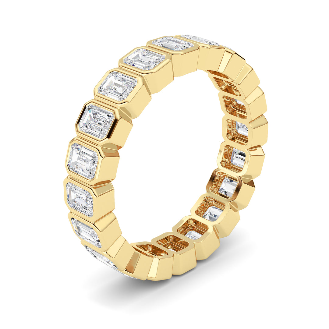3.00Cttw Emerald Shaped Lab Grown Diamond (F/VS) Eternity Band Ring in 14K Gold - Size 9