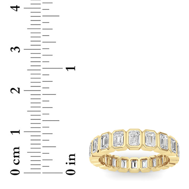 3.00Cttw Emerald Shaped Lab Grown Diamond (F/VS) Eternity Band Ring in 14K Gold - Size 9