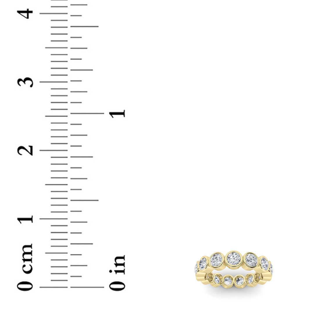 2.2Cttw Round Shaped Lab Grown Diamond (F/VS) Eternity Band Ring in 14K Gold - Size 6
