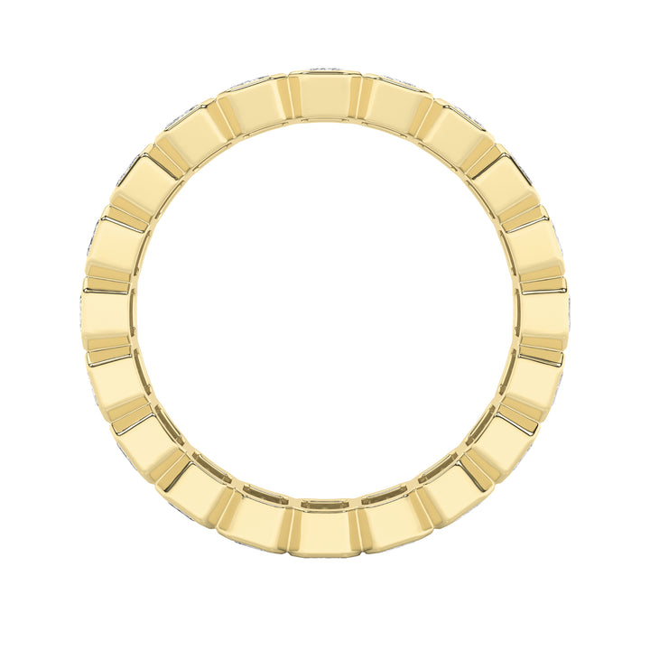 3.25Cttw Emerald Shaped Lab Grown Diamond (F/VS) Eternity Band Ring in 14K Gold - Size 7