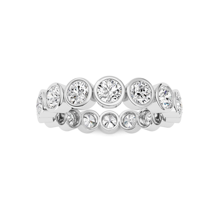 2.9Cttw Round Shaped Lab Grown Diamond (F/VS) Eternity Band Ring in 14K Gold - Size 9