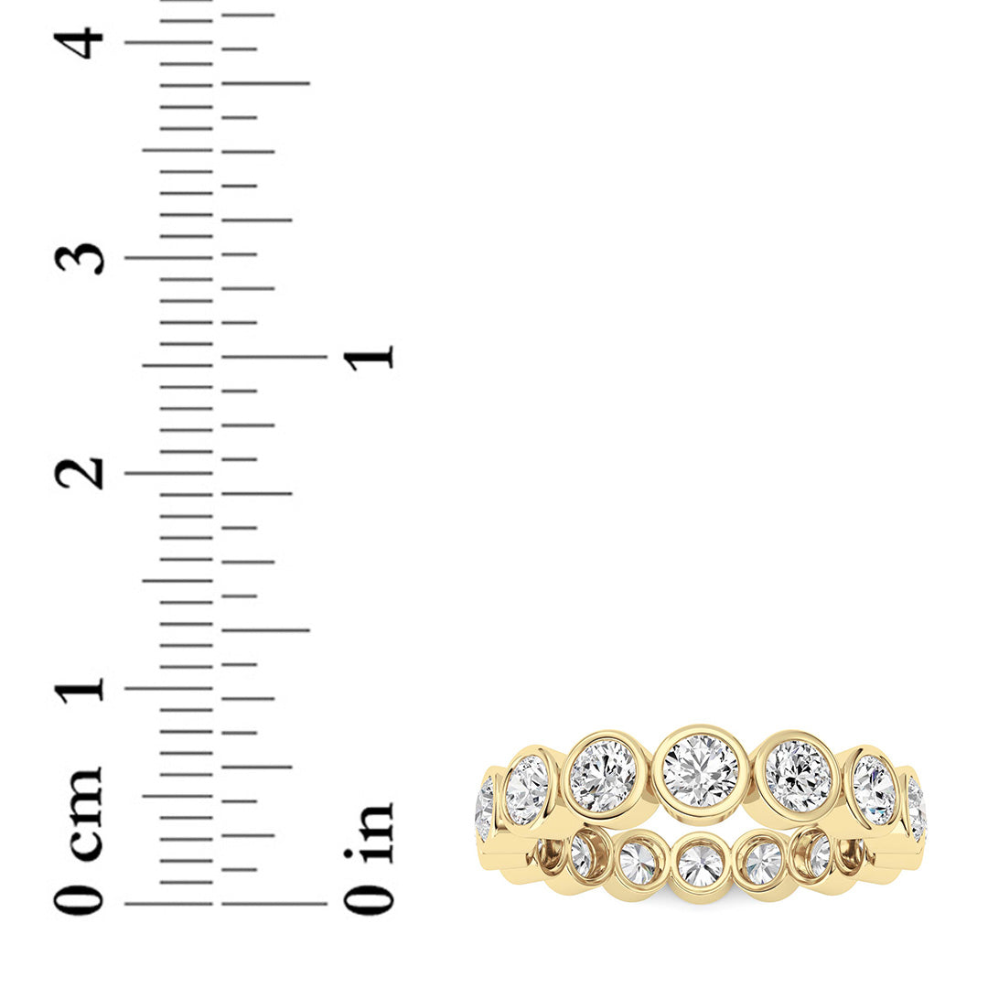 2.9Cttw Round Shaped Lab Grown Diamond (F/VS) Eternity Band Ring in 14K Gold - Size 9