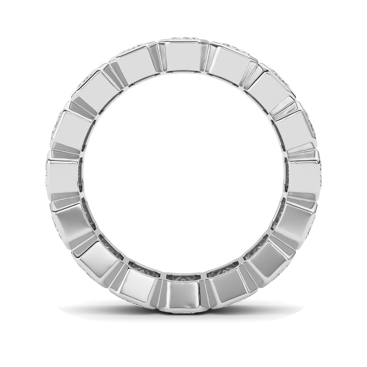 3.2Cttw Emerald Shaped Lab Grown Diamond (F/VS) Eternity Band Ring in 14K Gold - Size 5