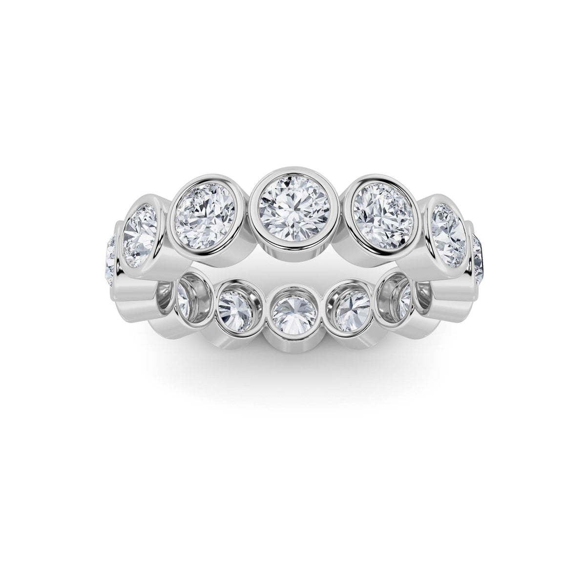 3Cttw Round Shaped Lab Grown Diamond (F/VS) Eternity Band Ring in 14K Gold - Size 7